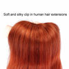 Picture of 20" Clip in Human Hair Extensions Full Head 180g 7 Pieces 16 Clips Copper Red Double Weft Brazilian Real Remy Hair Extensions Thick Straight Silky (20" 180g, 350)