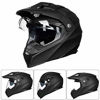 Picture of ILM Off Road Motorcycle Dual Sport Helmet Full Face Sun Visor Dirt Bike ATV Motocross Casco DOT Certified (L, Matte Black)