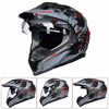 Picture of ILM Off Road Motorcycle Dual Sport Helmet Full Face Sun Visor Dirt Bike ATV Motocross Casco DOT Certified (XL, Grey-Red)