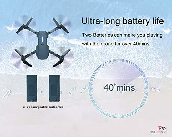 Picture of CHUBORY Drone for Beginners 40+ mins Long Flight Time WiFI FPV Drones with Camera for Adults-Kids 1080P HD 120°Wide-Angle Drone Quadcopter with Optical Flow Positioning,Follow me,3D Flip (2 Batteries)