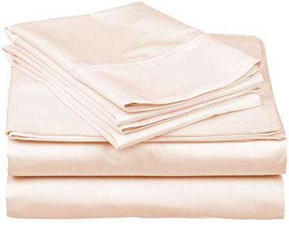 Picture of Pure Egyptian King Size Cotton Bed Sheets Set (King, 1000 Thread Count) Cream Bedding and Pillow Cases (4 Pc) - Egyptian Cotton Sheets King Size Bed- Sateen Sheets - 18 Deep Pocket King Sheets