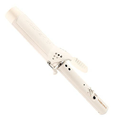 Picture of VODANA Professional GlamWave Ceramic Curling Iron, Natural Curls, Hair Curler, Curling Wand, Available in USA (1.4 inch, Ivory)