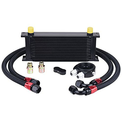 Picture of EVIL ENERGY 16 Row AN10 Oil Cooler Kit Universal 10AN Engine Transmission Aluminium Alloy Black