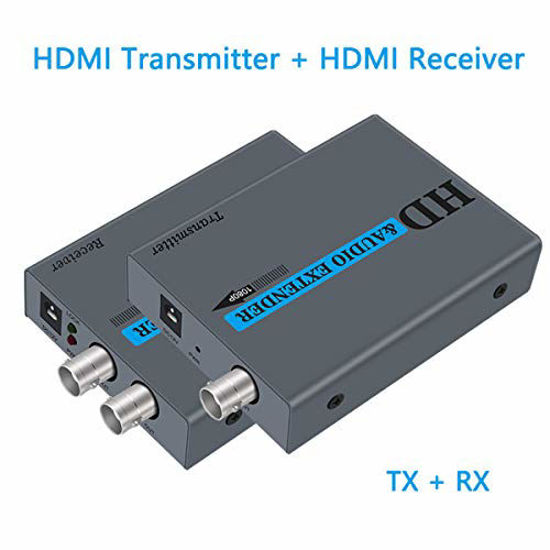 Picture of Wiistar HDMI Extender Over Coaxial Cable(RG6/RG7/RG11) HDMI Transmitter and Receiver Support 1080P Up to 500m/1640ft Lossless No Delay HDMI Over Coax Extender for TV Projector