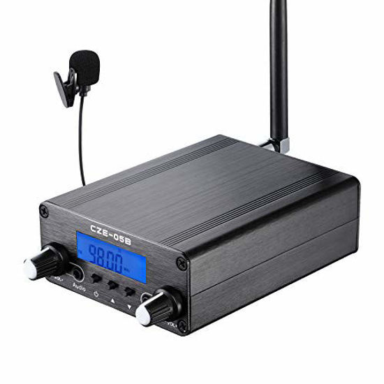 Picture of FM Transmitter for Church, APROTII 0.5W/0.1W FM Broadcast Transmitter 76~108MHz with Microphone and Antenna, Broadcast Long Range 1000ft, for Church Parking Lot Service, Drive-in Movie/Concert