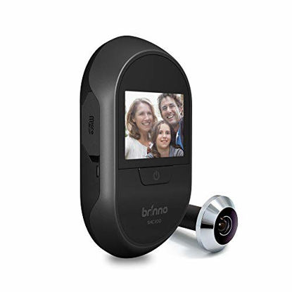 Picture of Brinno Hidden Silver Peephole Camera SHC500 Wire-Free Front Door Security Large LCD Screen DIY Install Black - 14mm Size