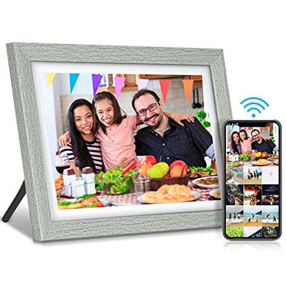 Picture of HAOVM 10.1 Inch USB Digital Photo Frame Widescreen - HD IPS Display Digital Photo Frame with 16GB Storage, Auto-Rotate, Easy Setup to Share Photos and Videos via Email,Cloud,Free APP