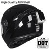 Picture of ILM Motorcycle Snowmobile Full Face Helmet Pinlock Insert Anti-Fog Dual Visor Motocross ATV Casco for Men Women DOT (Gloss Black, L)