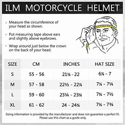 Picture of ILM Motorcycle Snowmobile Full Face Helmet Pinlock Insert Anti-Fog Dual Visor Motocross ATV Casco for Men Women DOT (Matte Black, XL)