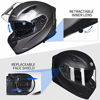 Picture of ILM Motorcycle Snowmobile Full Face Helmet Pinlock Insert Anti-Fog Dual Visor Motocross ATV Casco for Men Women DOT (Matte Black, XL)