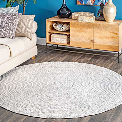 Picture of nuLOOM Wynn Braided Indoor/Outdoor Area Rug, 5' Round, Ivory