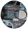 Picture of Rugshop Contemporary Abstract Circle Design Soft Round Rug 6' 6" (6' 6" Diameter) Gray