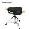 Picture of HXW Heavy Duty Drum Throne Height Adjustable Drum Stool Rotatable Motorcycle Style Seat for Drummers Piano Players Black