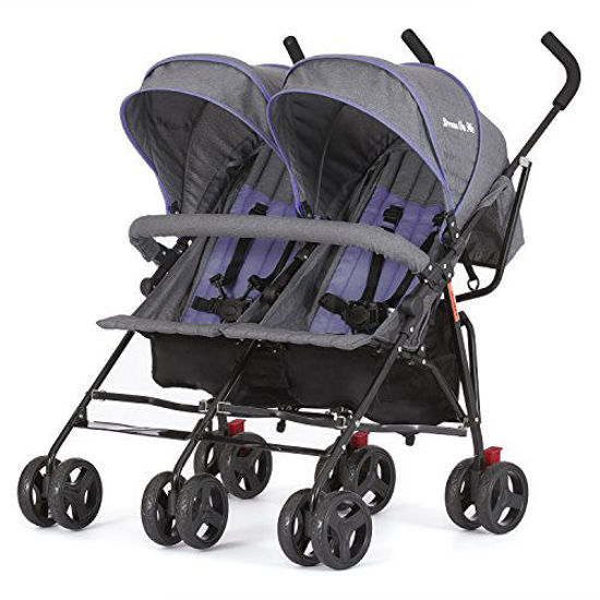 Picture of Dream On Me Volgo Twin Umbrella Stroller, Purple/Dark Grey