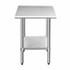 Picture of ROCKPOINT Stainless Steel Table for Prep & Work 24x24 Inches, NSF Metal Commercial Kitchen Table with Adjustable Under Shelf and Table Foot for Restaurant, Home and Hotel