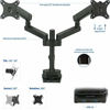 Picture of VIVO Premium Aluminum Full Motion Dual Monitor Desk Mount Stand with Lift Engine Arm, Pole Extension, and USB Ports, Fits Screens up to 32 inches, STAND-V102BDU