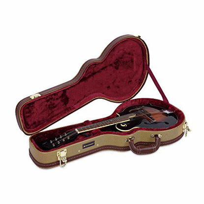 Picture of Crossrock Deluxe Wood Hard Case for F-style Mandolin, Tweed(CRW600MFTW)