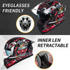 Picture of ILM Motorcycle Helmet Full Face with Pinlock Compatible Clear&Tinted Visors and Fins Street Bike Motocross Casco DOT(Armor Red, Medium)