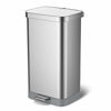 Picture of Glad Stainless Steel Step Trash Can with Clorox Odor Protection | Large Metal Kitchen Garbage Bin with Soft Close Lid, Foot Pedal and Waste Bag Roll Holder, 20 Gallon, All Stainless