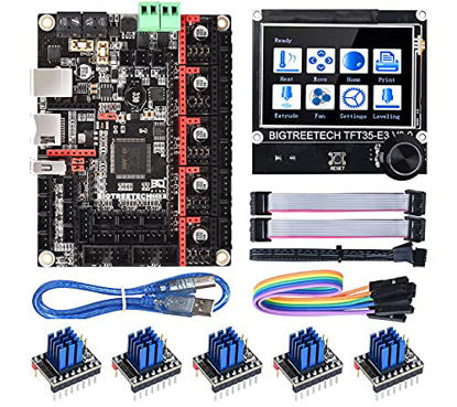 Picture of BIGTREETECH SKR 2 Motherboard for 3D Printer New Upgrade, TFT35 E3 V3.0 Screen + 5pcs TMC2209, Silent Board Based on SKR V1.4 Turbo Control Board Compitable 2209/2208, 8825 Support TFT Display, LCD