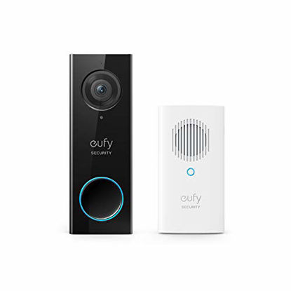 Picture of eufy Security, Wi-Fi Video Doorbell, HD 1080p-Grade, No Monthly Fee, Local Storage, Human Detection, Wireless Chime - Requires Existing Doorbell Wires and Installation Experience, 16-24 VAC, 30 VA