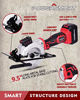 Picture of PowerSmart Cordless Circular Saw, 20V 4-1/2 Inch Compact Circular Saw, 4500 RPM, Laser & Parallel Guide, 4 Blades for Wood, Soft Metal and Tile, 4.0Ah Battery and Fast Charger Included