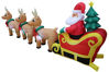 Picture of 8 Foot Long Christmas Inflatable Santa Claus on Sleigh with 3 Reindeer and Christmas Tree LED Lights Outdoor Indoor Holiday Decorations Blow up Lawn Inflatables Home Family Decor Yard Decoration