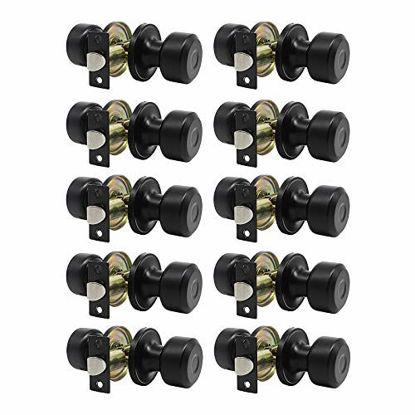 Picture of KNOBWELL 10 Pack Matte Black Passage Door Knob Set Interior Door Knobs, Closet Door Knobs, Hallway/Closet Door Knob Indoor Door knob