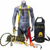 Picture of KwikSafety (Charlotte, NC) TSUNAMI KIT | 50 ft. Vertical Lifeline Rope, 1-D Ring Safety Harness, Roof Anchor, Waterproof 20L Dry Bag, Tool Lanyard ANSI OSHA Fall Arrest Restraint Protection Equipment