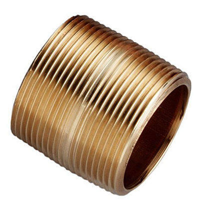 Red Brass Pipe Fitting, Nipple, Schedule 40 Seamless, 1-1/4 NPT