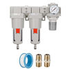 Picture of NANPU 1" NPT Air Drying System - Double Air Filters, Air Pressure Regulator Combo - Semi-Auto Drain, Poly Bowl