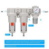 Picture of NANPU 1" NPT Air Drying System - Double Air Filters, Air Pressure Regulator Combo - Semi-Auto Drain, Poly Bowl