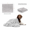 Picture of Best Friends by Sheri Bundle Set The Original Calming Lux Donut Cuddler Cat and Dog Bed + Pet Throw Blanket Gray Extra Large 45" x 45"