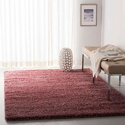 Picture of SAFAVIEH California Premium Shag Collection SG151 Non-Shedding Living Room Bedroom Dining Room Entryway Plush 2-inch Thick Area Rug, 5'3" x 7'6", Rose
