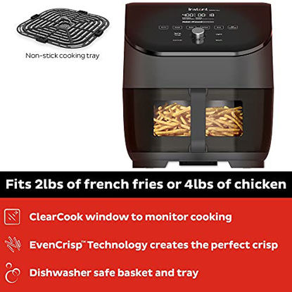 Picture of Instant Vortex Plus Air Fryer with ClearCook, 6 Quart, 6-in-1 Air Fry, Roast, Broil, Bake, Reheat, Dehydrate, Black