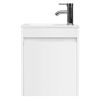 Picture of eclife Bathroom Vanity W/Sink Combo 16 for Small Space MDF Paint Modern Design White Wall Mounted Cabinet Set, White Resin Basin Sink Top, Chrome Faucet W/Flexible U Shape Drain B10W