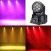 Picture of XPC DMX-512 Stage Lighting Mini Moving Head Light 7 LED 4 In 1 RGBW LED PAR Light Lighting Strobe Professional 9/14 Channels Sound Active for KTV Club Bar Party Disco (2Pack)