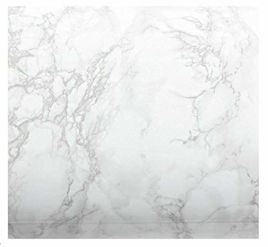 Picture of EZ FAUX DECOR Self-Adhesive Marble/Granite Realistic Look Countertop Instant Kitchen Update White Gray Roll 36" x 180"