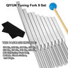 Picture of QIYUN Tuning Fork, Solfeggio Tuning Forks Set of 9 for Sound DNA Healing, Relax Mind Body, Aluminum Alloy Professional Instrument, (174 Hz,285 Hz,396 Hz,417 Hz,528 Hz,639 Hz,741 Hz,852 Hz,963 Hz)