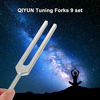 Picture of QIYUN Tuning Fork, Solfeggio Tuning Forks Set of 9 for Sound DNA Healing, Relax Mind Body, Aluminum Alloy Professional Instrument, (174 Hz,285 Hz,396 Hz,417 Hz,528 Hz,639 Hz,741 Hz,852 Hz,963 Hz)