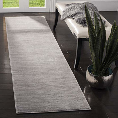 Picture of SAFAVIEH Vision Collection VSN606G Modern Ombre Tonal Chic Non-Shedding Living Room Bedroom Runner, 2'2" x 20' , Silver