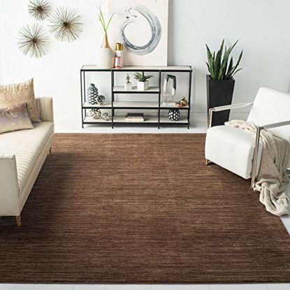 Picture of SAFAVIEH Vision Collection VSN606E Modern Ombre Tonal Chic Non-Shedding Living Room Bedroom Dining Home Office Area Rug, 6'7" x 6'7" Square, Brown