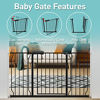 Picture of WAOWAO Baby Gate Extra Wide Pressure Mounted Walk Through Swing Auto Close Safety Black Metal Toddler Kids Child Dog Pet Puppy Cat for Stairs,Doorways,Kitchen 24.02-76.38 inch (52.76-57.48"/134-146cm)