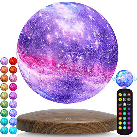 Picture of Levitating Moon Lamp Magnetic Levitation Moon Lamp Floating and Spinning in Air Freely Moon Light with Remote, Creative Gifts for Christmas Office (18 Colors)