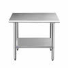 Picture of ROCKPOINT Stainless Steel Table for Prep & Work 36x24 Inches, NSF Metal Commercial Kitchen Table with Adjustable Under Shelf and Table Foot for Restaurant, Home and Hotel