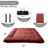 Picture of Japanese Floor Mattress Futon Mattress, Thicken Tatami Mat Sleeping Pad Foldable Roll Up Mattress Boys Girls Dormitory Mattress Pad Kids Floor Lounger Bed Couches and Sofas, Coffee, Twin Size