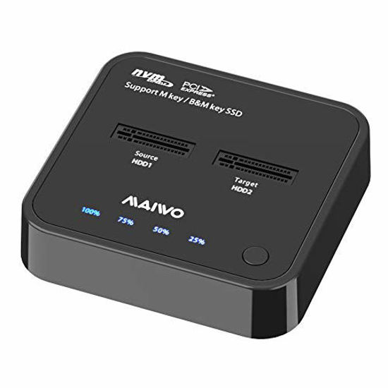 Picture of MAIWO K3016P 2-Bay NVME Docking Station, Tool-Free Type- C to NVME SSD Enclosure for B & M Key NVMe PCIe M.2 SSDs, Support Offline Clone duplicator and one- Key System Disk Copy Function. (10Gbps)