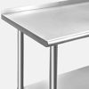 Picture of ROCKPOINT Stainless Steel Table for Prep & Work with Backsplash 36x24 Inches, NSF Metal Commercial Kitchen Table with Adjustable Under Shelf and Table Foot for Restaurant, Home and Hotel