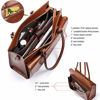 Picture of Briefcase for Women Oil Wax Leather Vintage 15.6 Inch Laptop Business Shoulder Bag Brown