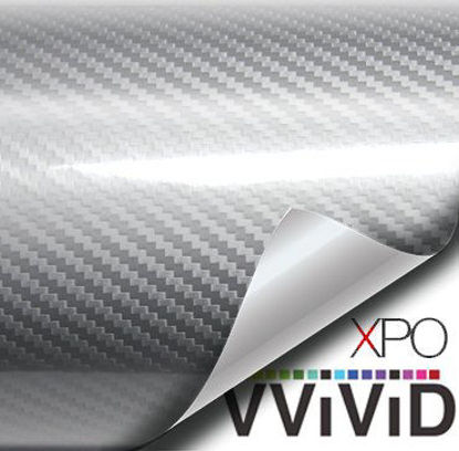 Picture of VViViD Epoxy High Gloss Carbon Fiber Automotive Vinyl Wrap (10ft x 5ft, Silver)